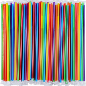 100PCS Flexible Plastic Straws12.8inch Extra Long 5