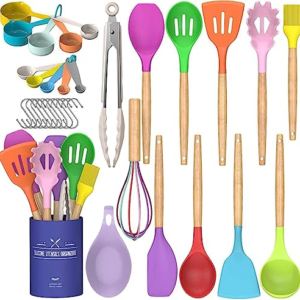 33 pcs Non-Stick Silicone Utensils Spatula Set 7