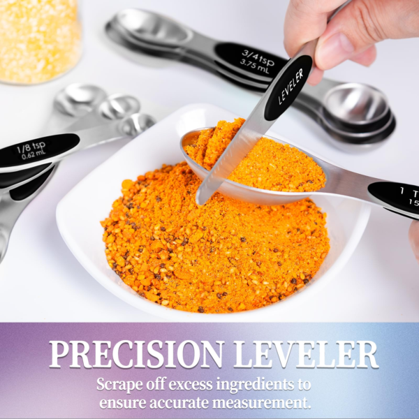Magnetic Measuring Spoons Set of 8 with Leveler1 - Image 3