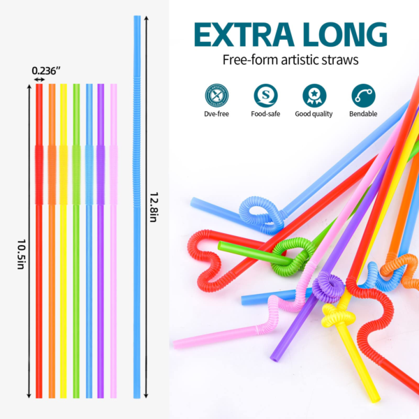 100PCS Flexible Plastic Straws12.8inch Extra Long 6 - Image 6
