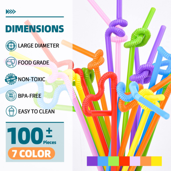 100PCS Flexible Plastic Straws12.8inch Extra Long 6 - Image 7