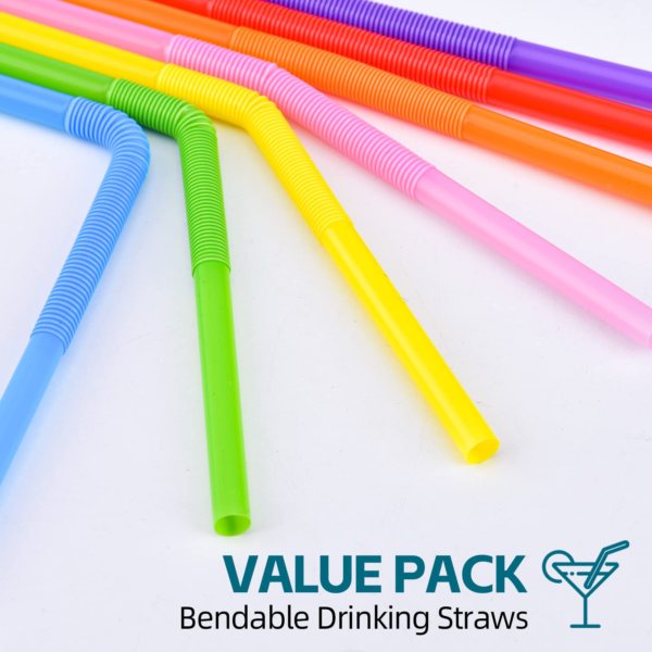 100PCS Flexible Plastic Straws12.8inch Extra Long 6 - Image 4