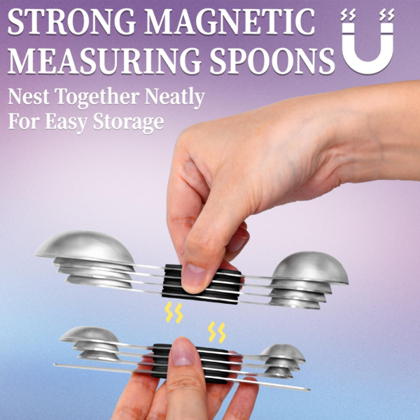 Magnetic Measuring Spoons Set of 8 with Leveler2 - Image 3